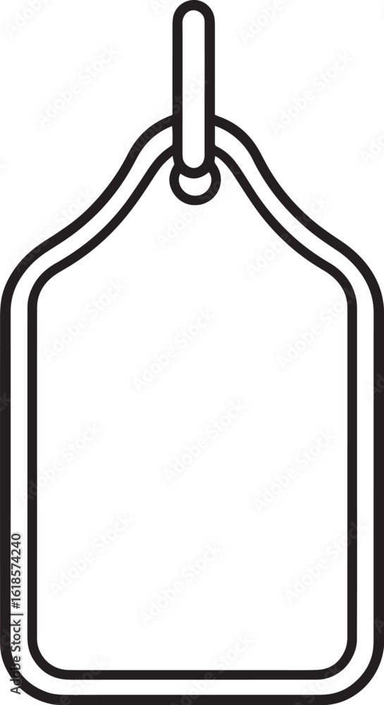 Poster clean and simple black vector linear outline of a price tag.
