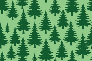 Obraz premium seamless pattern of green christmas trees on a light green background for the holidays vector illustration