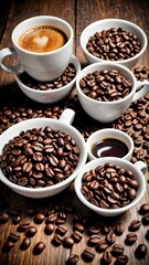 Fototapeta premium coffee beans and cup