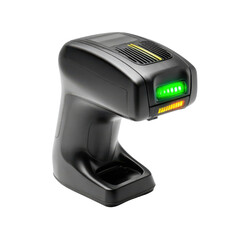 Futuristic handheld scanner with green indicator lights technology electronic, Isolated On White, Png Transparent, Cut Out