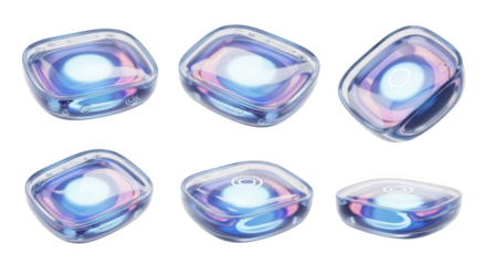 Rendered futuristic abstract tech cubes displaying glowing orbs against white Ideal for modern UI/UX digital design concept visualization