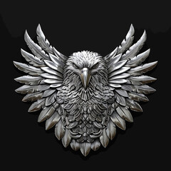 Logo eagle facing forward silver beautiful