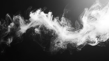 Organic abstract background in black and white resembling smoke trails or ink dispersing in air