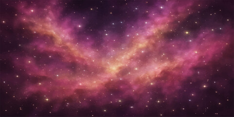 Naklejka premium Abstract space background with stars galaxy nebula night sky cosmos illustration