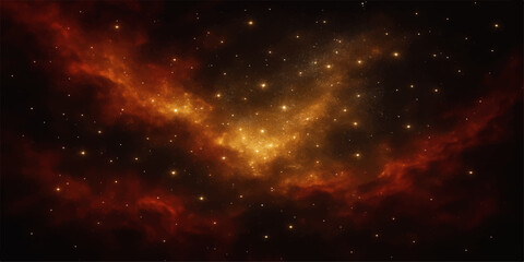 Abstract starry space background with galaxy and nebula elements