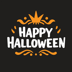 Happy Halloween Typography Design with Autumn Accents