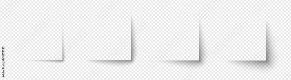 Aufkleber paper shadow mockup with soft edge and drop effect. realistic blur and gradient overlay on white bac