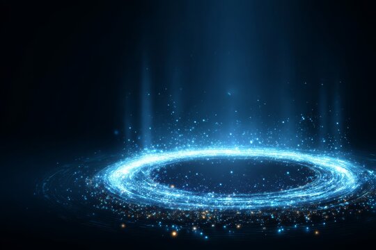 futuristic blue hologram portal