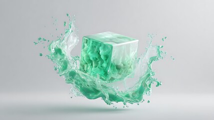 ice cubes on white background