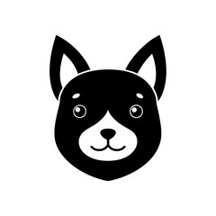 dog head icon kawaii style vector on transparent background
