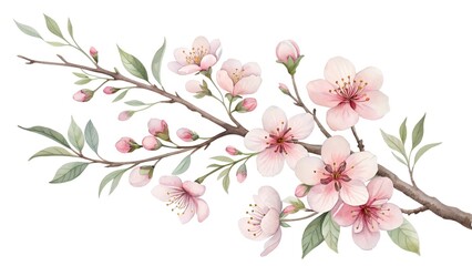 Fototapeta premium branch of pink cherry blossom