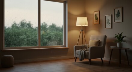 Fototapeta premium Cozy room with window view