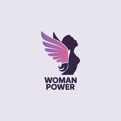 Obraz premium Woman power logo design template