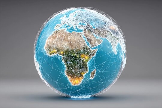 Digital globe showcasing Africa's connectivity in modern technology