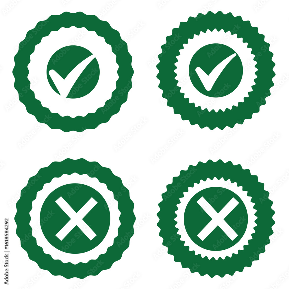 Fototapete check mark icon button set. check box icon with right and wrong buttons and yes or no checkmark icon