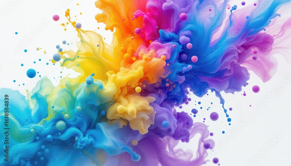 Aufkleber a vibrant abstract swirl of colors blending together, creating a dynamic visual explosion of blues, 