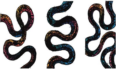 Obraz premium snake design with gradient line vector 