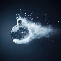Elegant Glass Christmas Ornament with Sparkling Dust Effect
