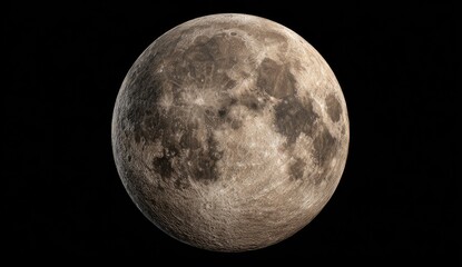 Detailed full moon, muted earth tones