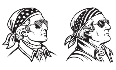 Patriotic Founding Father Art – Cool George Washington & Jefferson USA Graphics