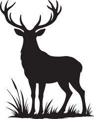 A versatile vector silhouette of a majestic wild deer, perfect for nature and Christmas illustrations