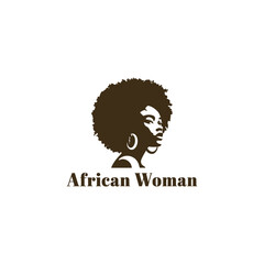 African woman logo design template