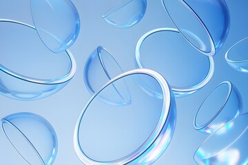 Abstract Floating Glass Orb on Water with Ripples
