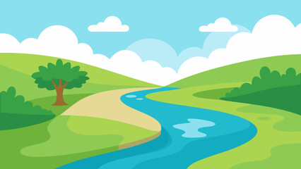 Obraz premium The Tranquil Scene of a Small Clear Stream Running in Forest