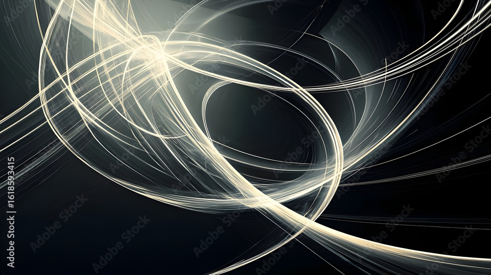 Aufkleber abstract dynamic design with glowing lines and circles