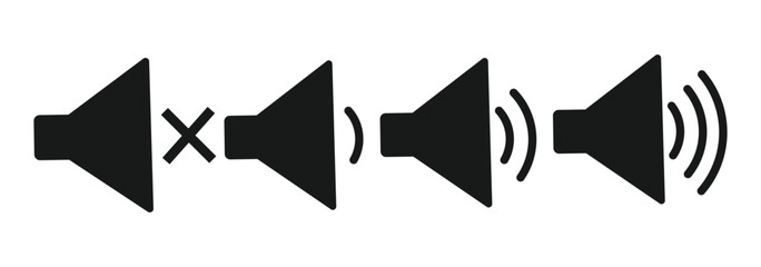 Speaker Set Icon. Sound Icon. volume icon vector illustration