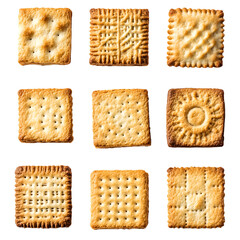 Assorted Biscuits and Crackers Collection Top View Full Length