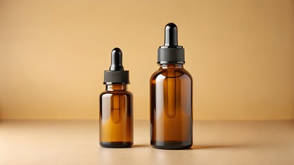 Two amber dropper bottles