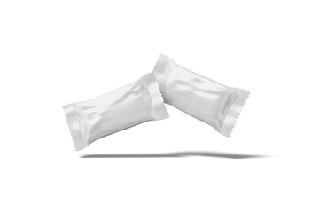 Floating of Blank Candy Packaging, 3D Illustration