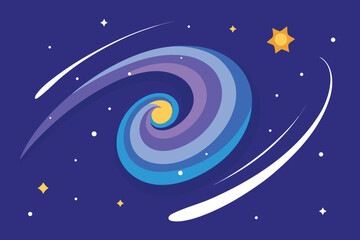  a swirling galaxy with stars and cosmic dust creating a mesmerizing celestial scene vector illustration