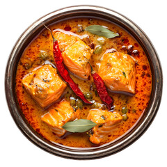 Delicious Traditional Salmon Curry with Spicy Red Chili Oil Glaze for Gourmet Cooking Inspiration