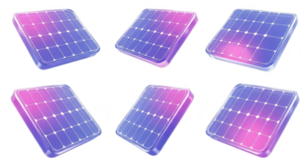 Rendered solar panels arranged on a white background providing clean energy demonstrating renewable resources & technology