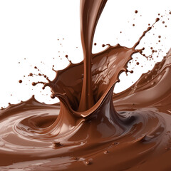 Chocolate Liquid Splash Isolated on White Background