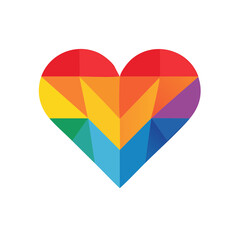 Colorful Heart Icon Isolated on a Transparent Background