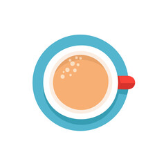 Colorful Cup of Coffee Icon Isolated on a Transparent Background