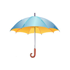 Blue and Yellow Umbrella Icon Isolated on a Transparent Background