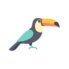 Colorful Toucan Bird Icon Isolated on a Transparent Background