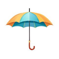 Blue and Yellow Umbrella Icon Isolated on a Transparent Background