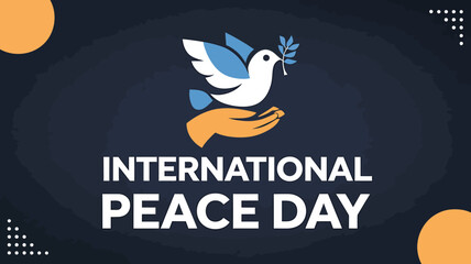 Dove of peace held in hands for international peace day