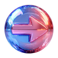 Glossy Pink And Blue 3D Arrow Icon isolated on transparent background.