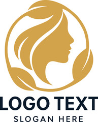 Elegant logo design featuring a woman's silhouette with natural elements perfect for beauty and wellness brands