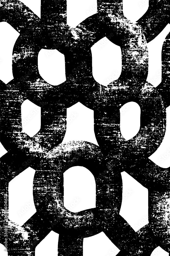 Poster monochrome abstract pattern design with retro geometric elements for creative background