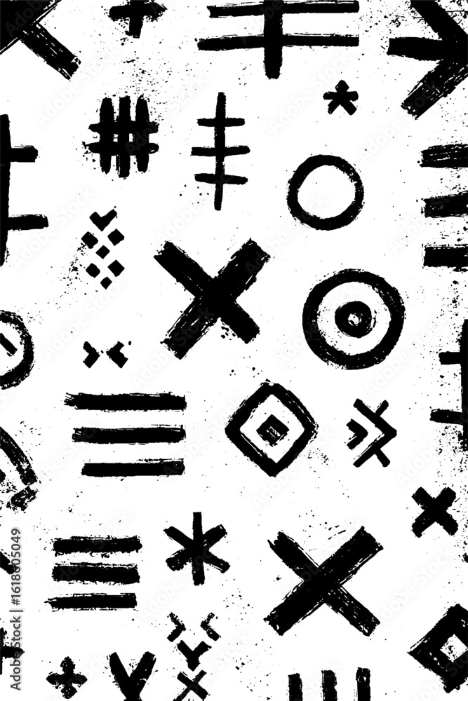 Poster abstract ritual marks pattern background for creative design