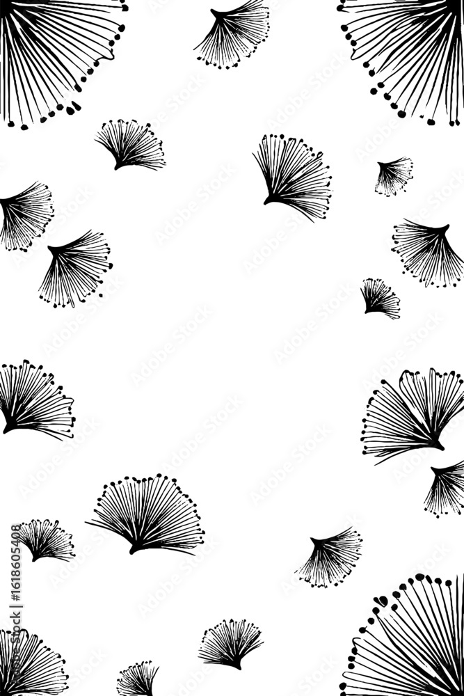 Poster abstract design with scattered fan icons for creative backgrounds and graphic projects