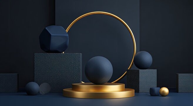 Modern dark geometric display