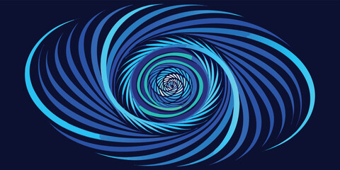 Wavy lines in blue and black create an abstract background, evoking a sense of movement and depth..eps
